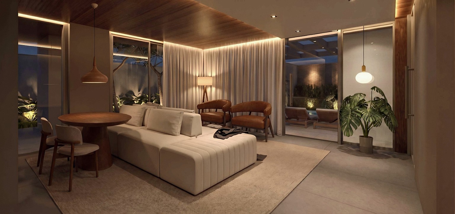 Perspectiva ilustrativa do lounge