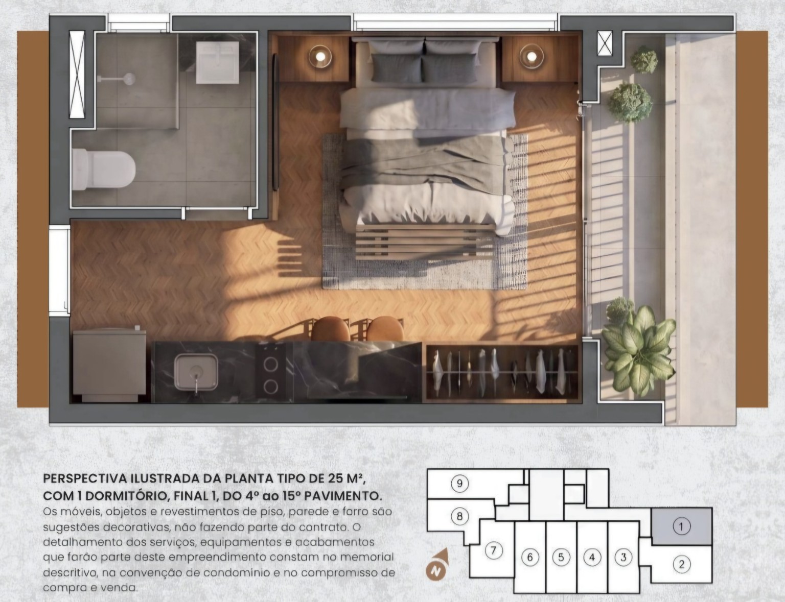 Planta ilustrativa do Studio Smart