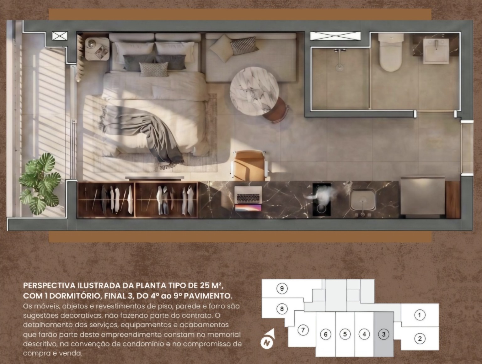 Planta ilustrativa do Studio Urban